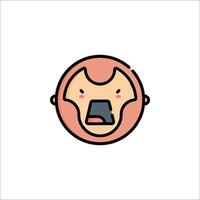 A cartoon character with a face and a nose vector