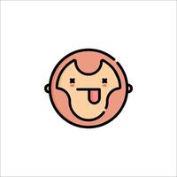 A cartoon monkey face with a tongue sticking out vector