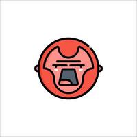 A cartoon face with a red nose and a red mouth vector