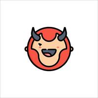 A cartoon devil with horns on his head vector