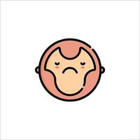 A cartoon monkey face with a sad expression vector