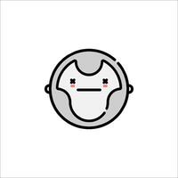 A cartoon face with a red nose and a black and white background vector