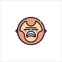 A cartoon face with a sad expression vector