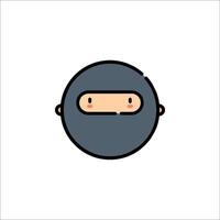 A cartoon ninja face with a red nose vector