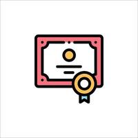 A certificate icon with a ribbon and a certificate vector