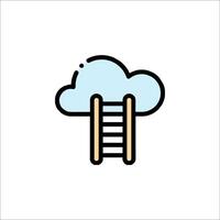 A ladder going up to a cloud icon vector