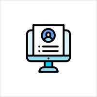 A computer monitor with a person's face on it vector