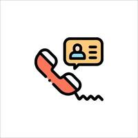 A phone icon with a person talking to someone vector