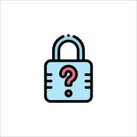 A lock icon with question mark vector
