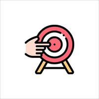A hand pointing at a target on a stand vector