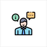 A man with speech bubbles and a speech bubble icon vector