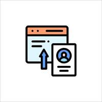 A web page with an arrow pointing to it vector