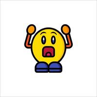 A cartoon character with a face and arms vector