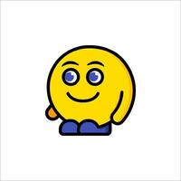 A cartoon smiley face with blue eyes and a smile vector