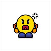 A cartoon character with an angry expression vector