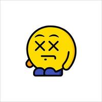 A cartoon emoticion with a sad face vector