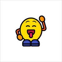 A cartoon emoticion with its tongue out vector