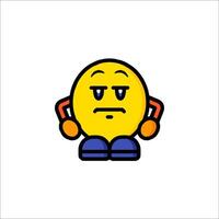 A sad emoticor with a sad face vector