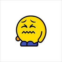 A sad emoticor with a sad face vector