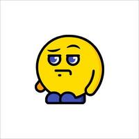 A sad emoticor with a sad face vector