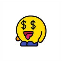 A cartoon smiley with a dollar sign on its face vector