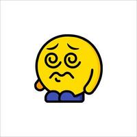 A sad emoticor with a sad face vector