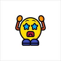 A cartoon emoticion with a face and hands vector