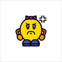 A cartoon character with a sad face vector