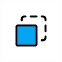 A square icon with a blue square in the middle vector