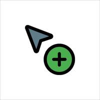 A green arrow pointing to a plus sign vector