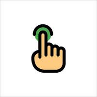 A hand with a finger pointing at a button vector