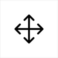 A black and white arrow pointing to the left vector