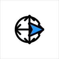 A blue arrow pointing to the left on a white background vector