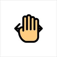 A hand with a finger pointing to the left vector