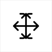 A black and white image of an arrow pointing to the left vector