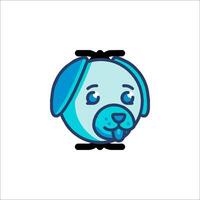 A blue dog with a tongue sticking out vector