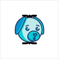 A blue dog with a pacifier in its mouth vector
