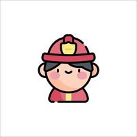 A cartoon fireman with a red hat vector