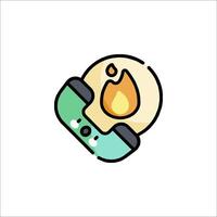 A phone with a flame on it vector