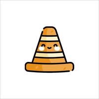 A cartoon traffic cone with a smile on it vector