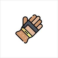 A glove icon with a hand holding a tool vector