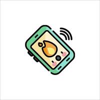 A phone with a phone icon on it vector