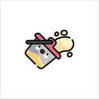 A cartoon character is holding a spoon and pouring something into a container vector
