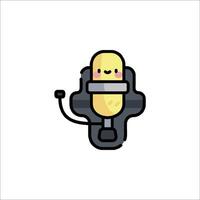 A cartoon character holding a microphone vector