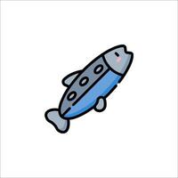 A fish icon with a small head and a long tail vector