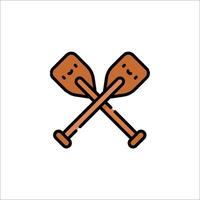 Two crossed paddles icon on white background vector