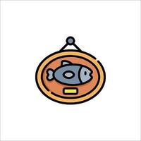 Fish icon in a frame on a white background vector