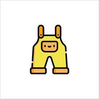 A yellow overalls with a pocket on the side vector