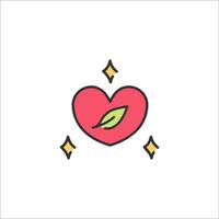 A heart with leaves and stars on it vector