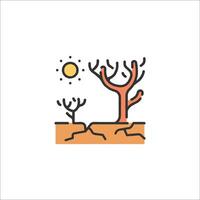 A tree and sun icon on a white background vector